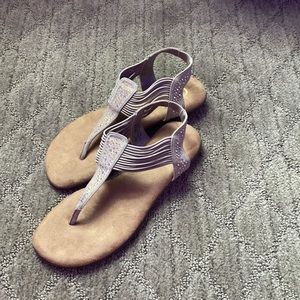 Comfort Brand, tan and gray sandals, size 7